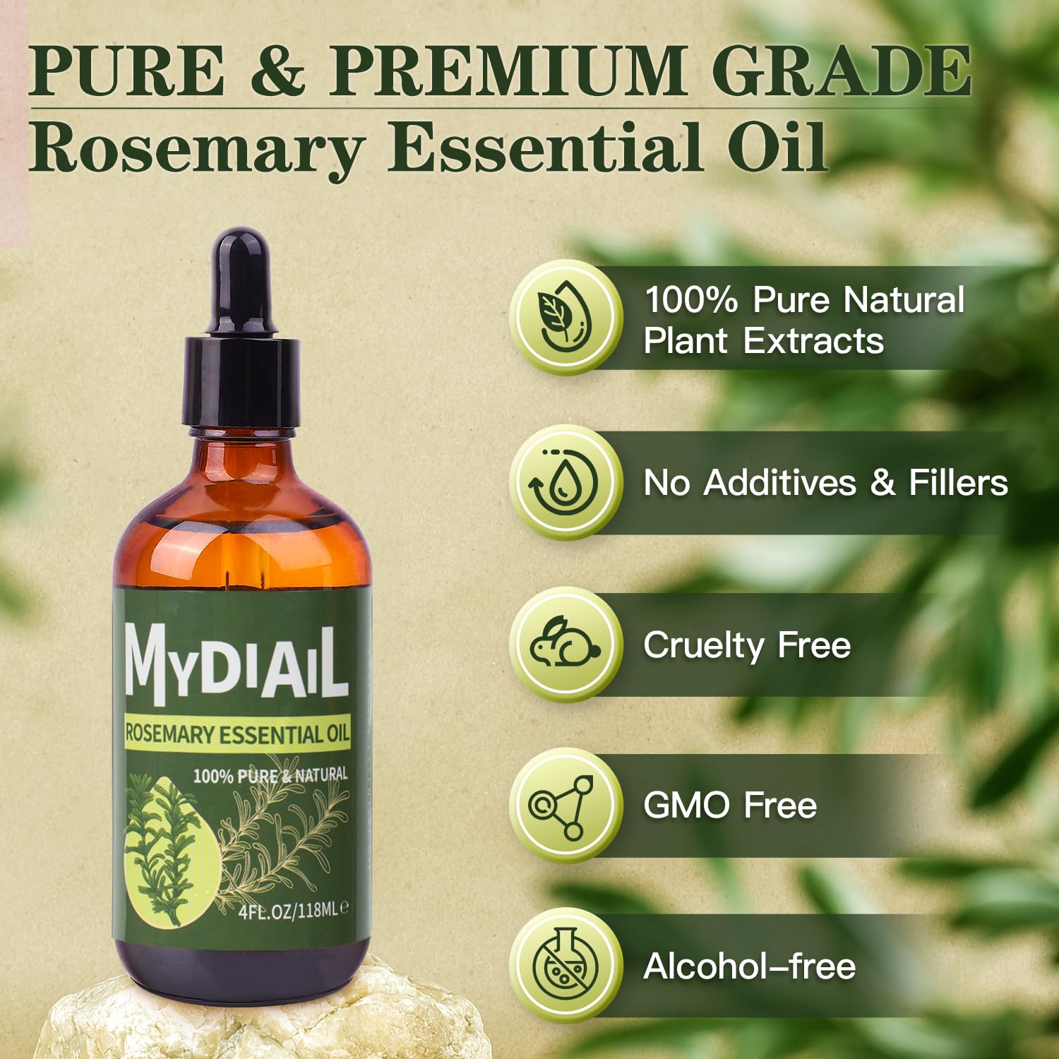 MYDIAIL Rosemary Essential Oil 4oz Pure Rosemary Oil 100% Natural Premium Essential Oil MYDIAILAu supplements