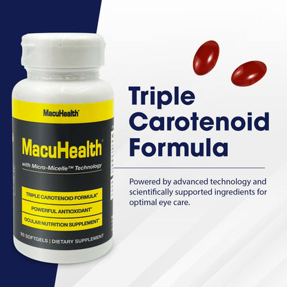 Macuhealth Triple Carotenoid Formula - Eye Vitamins for Adults - 90 Softgels, 3 Month Supply MacuhealthUS supplements