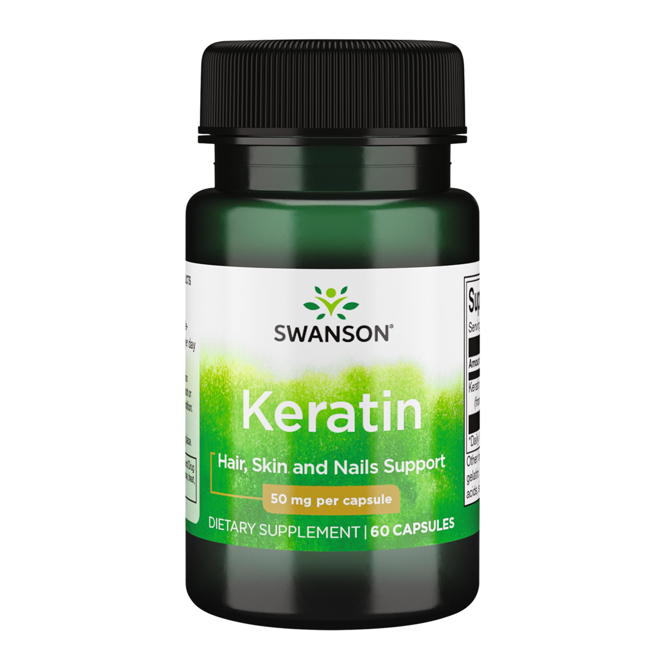 Swanson Keratin (from Tibetan Wool) - Natural Supplement Promoting Healthy Joints, Hair, Skin & Nails - Helps Nourish Healthy Connective Tissues - (60 Capsules, 50mg Each) SwansonAu supplements