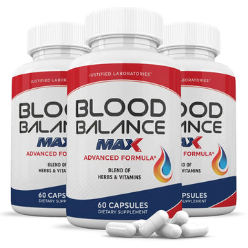 Justified Laboratories (3 Pack) Blood Balance Max 1295MG Supplement Pills 180 Capsules Justified LaboratoriesAu supplements