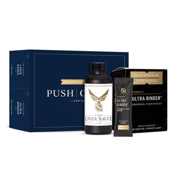 Quicksilver Scientific PushCatch Liver Detox Cleanse - 2 Piece Kit with Ultra Binder (Packets) & Liver Sauce (Liver Support Supplement with Milk Thistle Extract) to Support GI Detox & Toxin Binding Quicksilver ScientificUS supplements