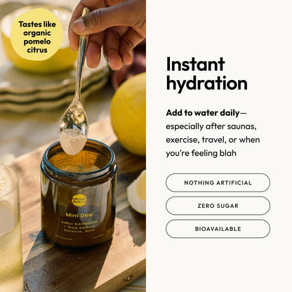 Moon Juice Mini Dew Electrolytes Powder - Sugar Free Minerals & Electrolyte Hydration Powder for Instant Hydration & Brain Support - Magnesium, Calcium, Potassium, Pink Salt, Pomelo, 30 Servings Moon JuiceUS supplements