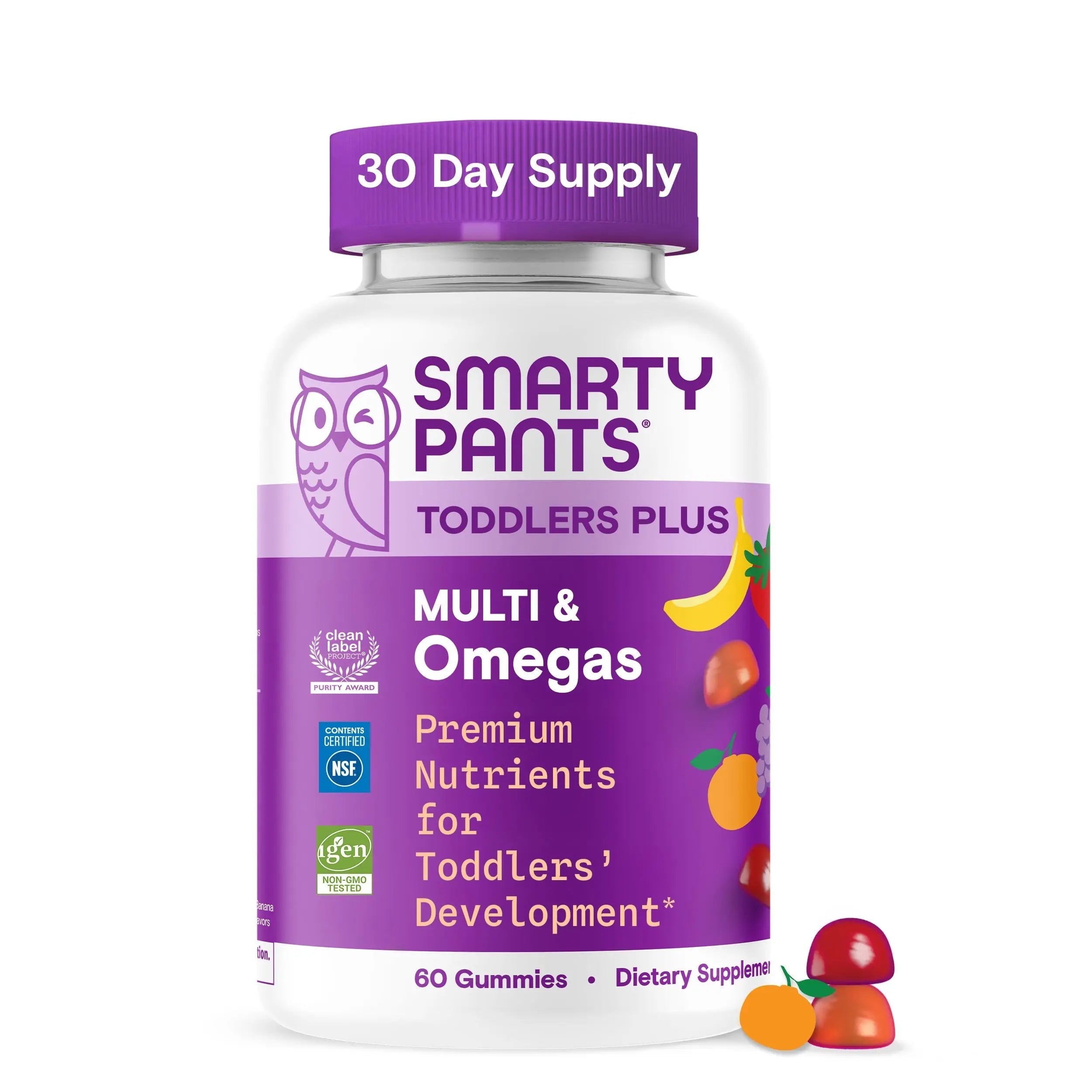 SmartyPants Toddler Multivitamin Gummies - Improved Formula: Omega 3 (DHA/EPA), Vitamins D3, C, Vitamin B12, B6, A, K & Zinc SmartyPantsAu supplements