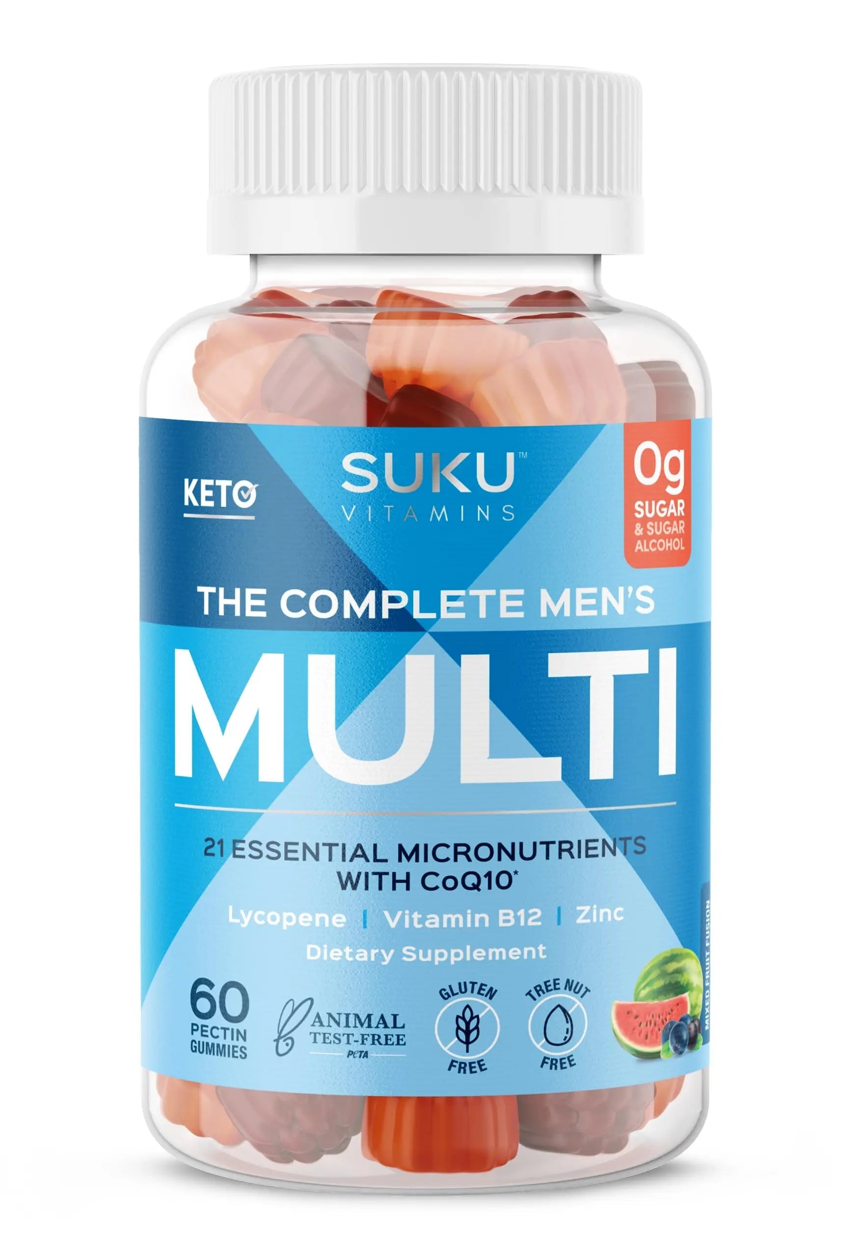 SUKU Men's Daily Multivitamin Gummies – Vitamins A, B12, C, D3, E, Zinc, CoQ10 & Lycopene – Prostate, Heart & Immune Support SUKUAu supplements