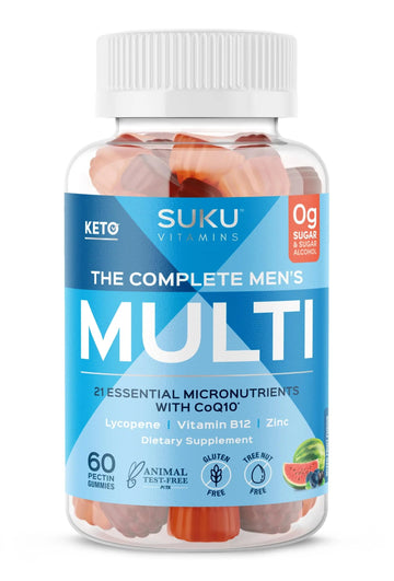SUKU Men's Daily Multivitamin Gummies – Vitamins A, B12, C, D3, E, Zinc, CoQ10 & Lycopene – Prostate, Heart & Immune Support SUKUAu supplements