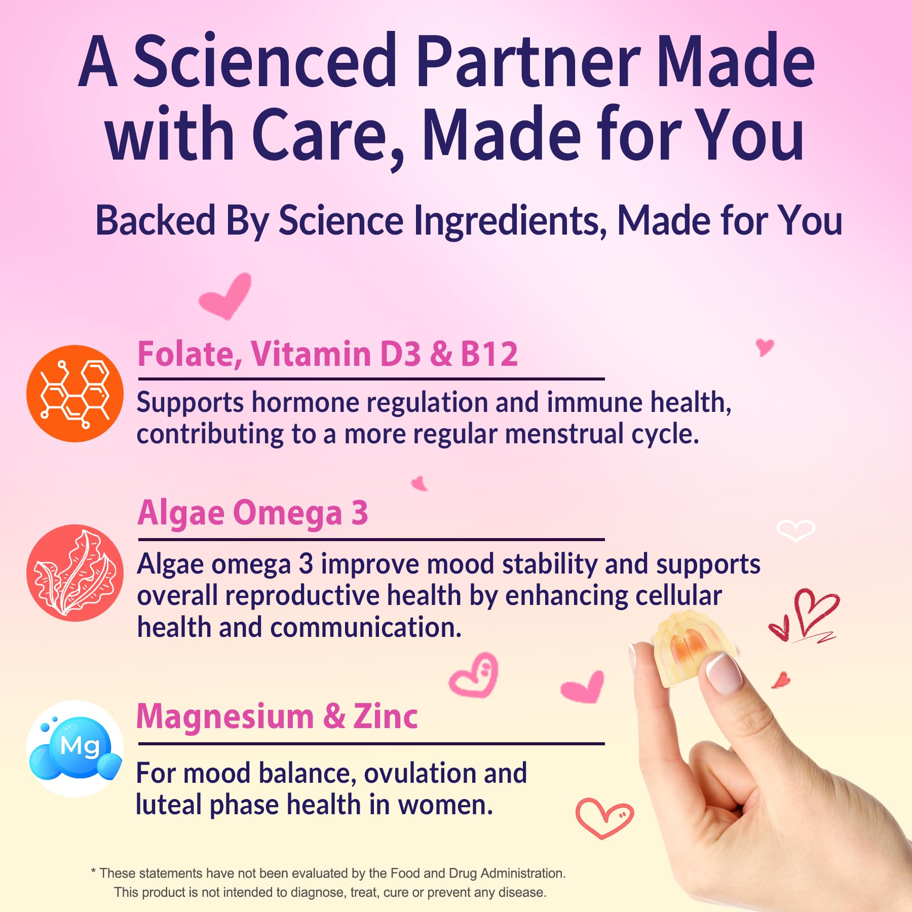 Myo-Inositol & D-Chiro Inositol, Hormone Balance for Women | Sugar Free Inositol Gummies w/Omega 3, MTHF Folate, Vitamin D3, B12, Magnesium & Zinc for Ovarian Health, Ideal 40:1 Ratio, Vegan, 60 Cts NEVISSAu supplements