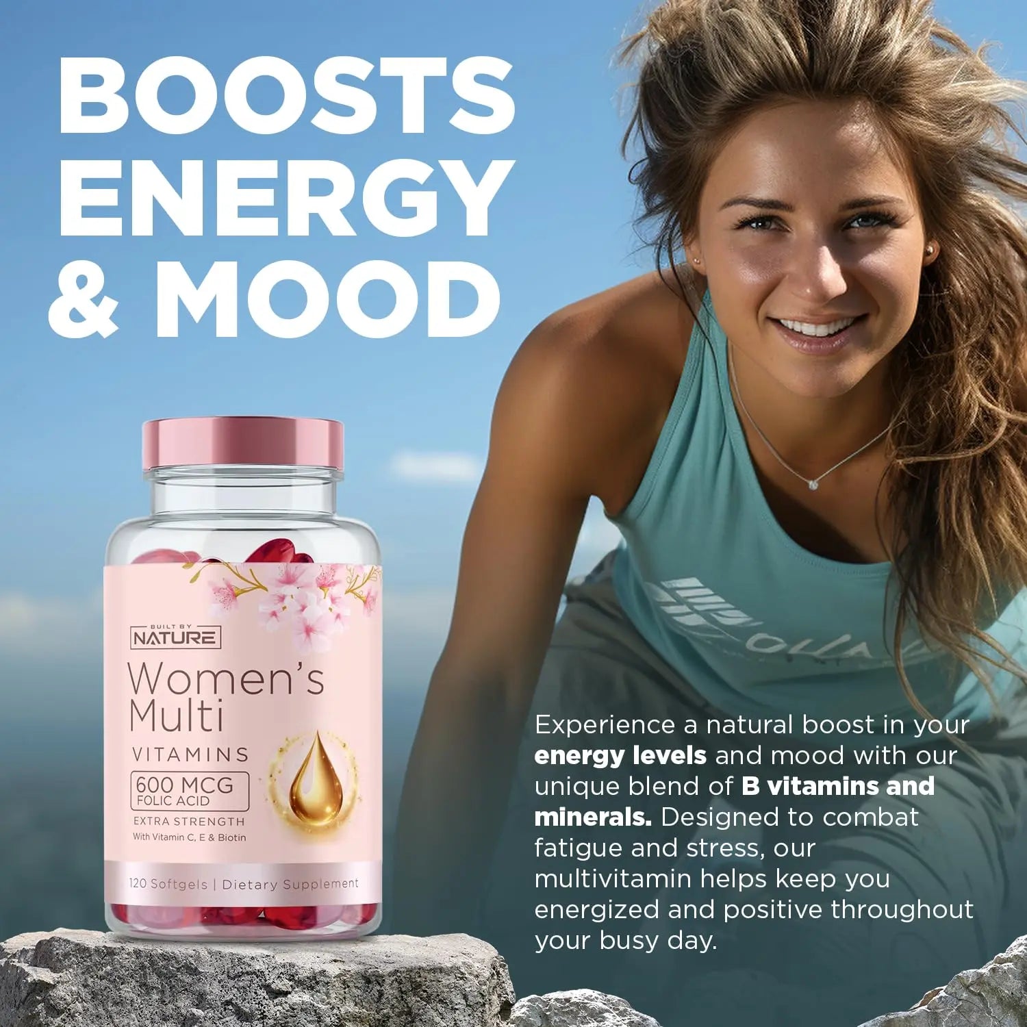 Built by Nature Vitamins for Women – Women's Complete Daily Multivitamin Supplement with A, B, C, D, E, Iron, Calcium, Magnesium and Multi Minerals Built by NatureAu supplements