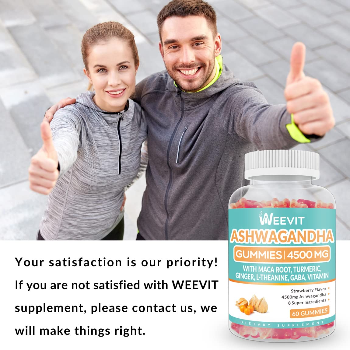 Ashwagandha Gummies 4500mg for Women & Men, Ashwagandha Gummy with Maca Root WEEVITAu supplements