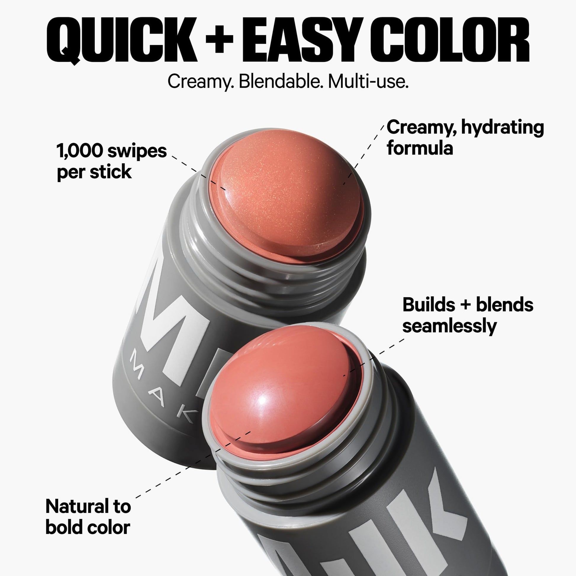 Milk Makeup Lip + Cheek Stick – Buildable Cream Blush + Lip Color w/Hydrating Mango Butter + Avocado Oil for a Natural Flush – Long-Lasting, Multiuse, Vegan Formula – Werk (Dusty Rose), 0.21 oz Milk MakeupAu supplements