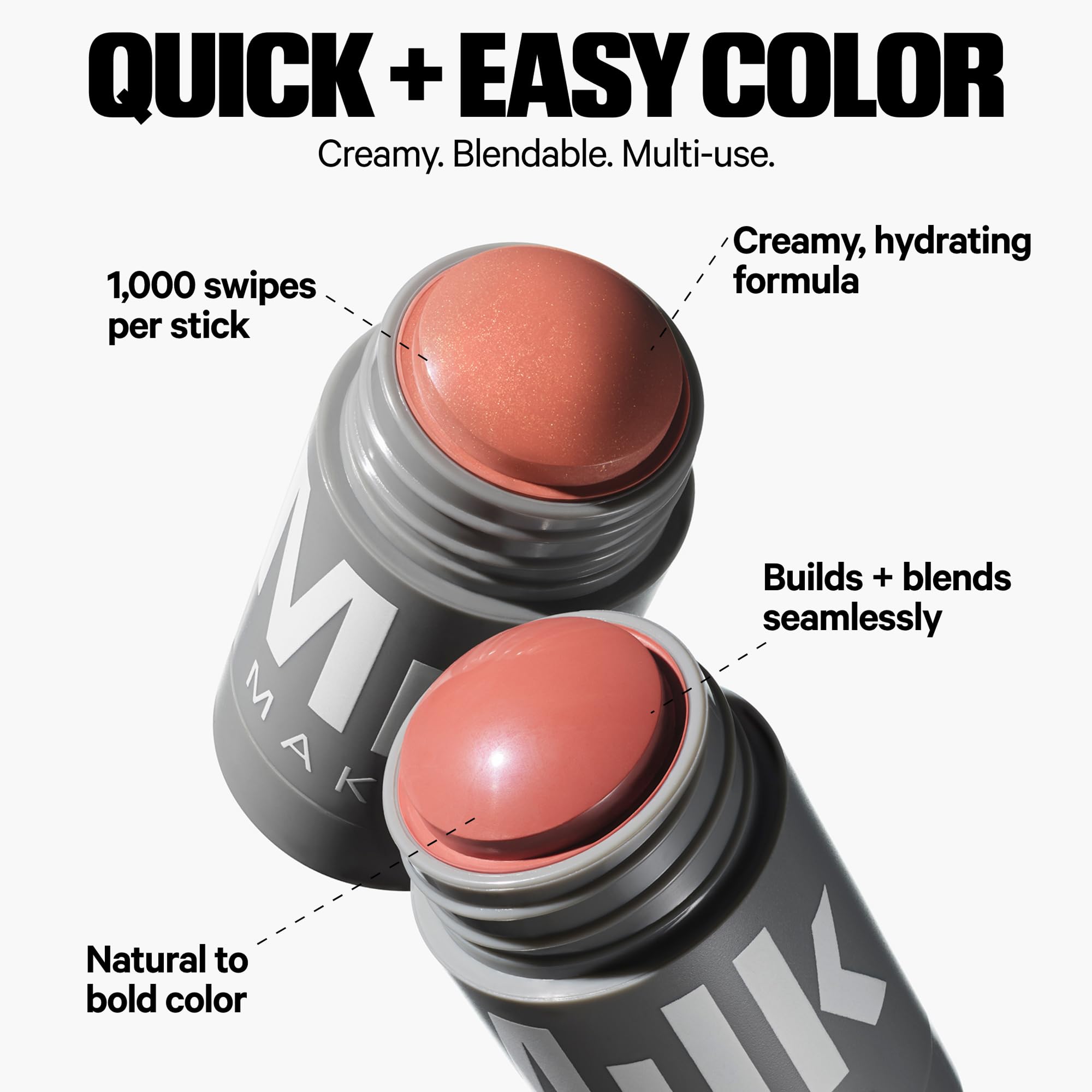 Milk Makeup Lip + Cheek Stick – Buildable Cream Blush + Lip Color w/Hydrating Mango Butter + Avocado Oil for a Natural Flush – Long-Lasting, Multiuse, Vegan Formula – Werk (Dusty Rose), 0.21 oz Milk MakeupAu supplements
