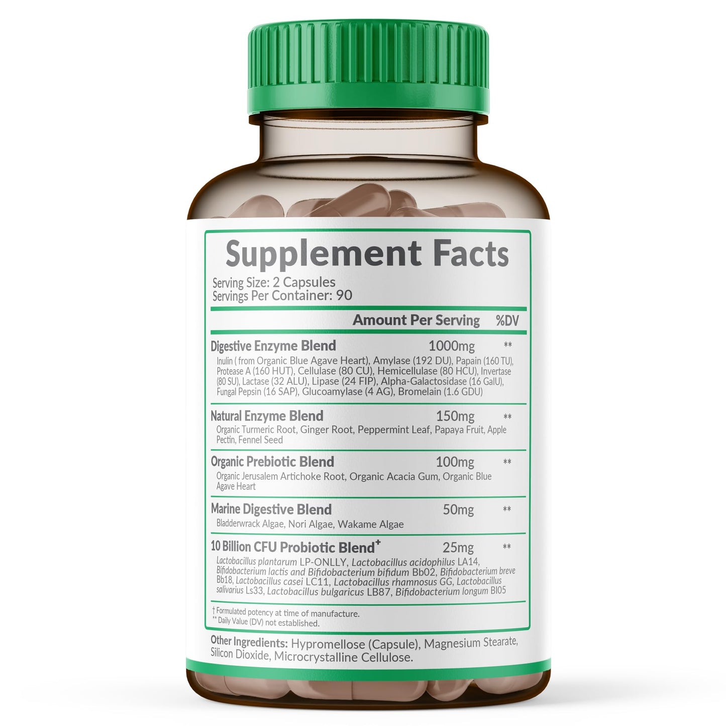 Wholesome Wellness Digestive Enzymes 1000MG Plus Prebiotics & Probiotics Supplement, 180 Capsules, Organic Plant-Based Vegan Formula for Digestion Wholesome WellnessUS supplements