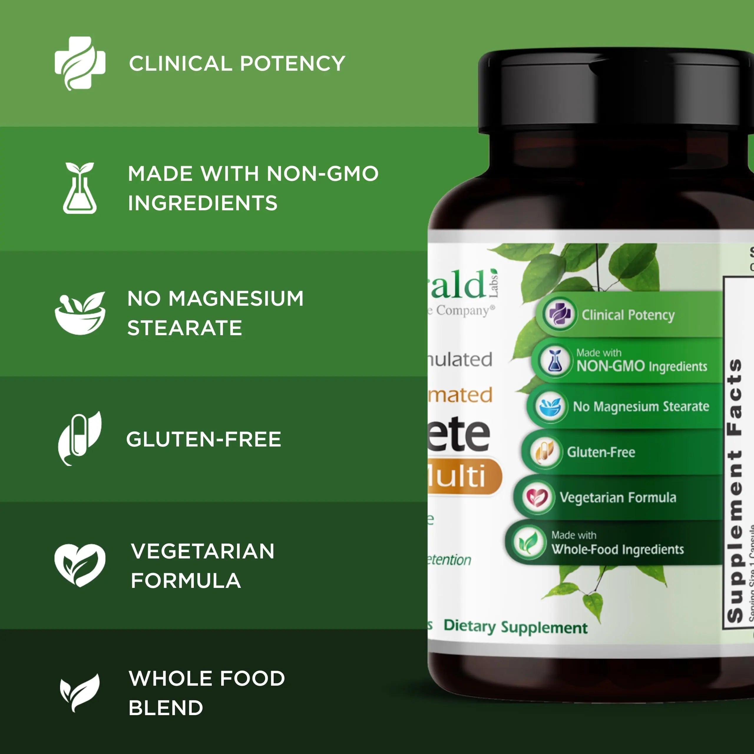 EMERALD LABS Complete 1-Daily Multi - Complete Multivitamin for Men & Women with Vitamin C, Methylated Folate, Whole-Food Blend EMERALD LABSAu supplements