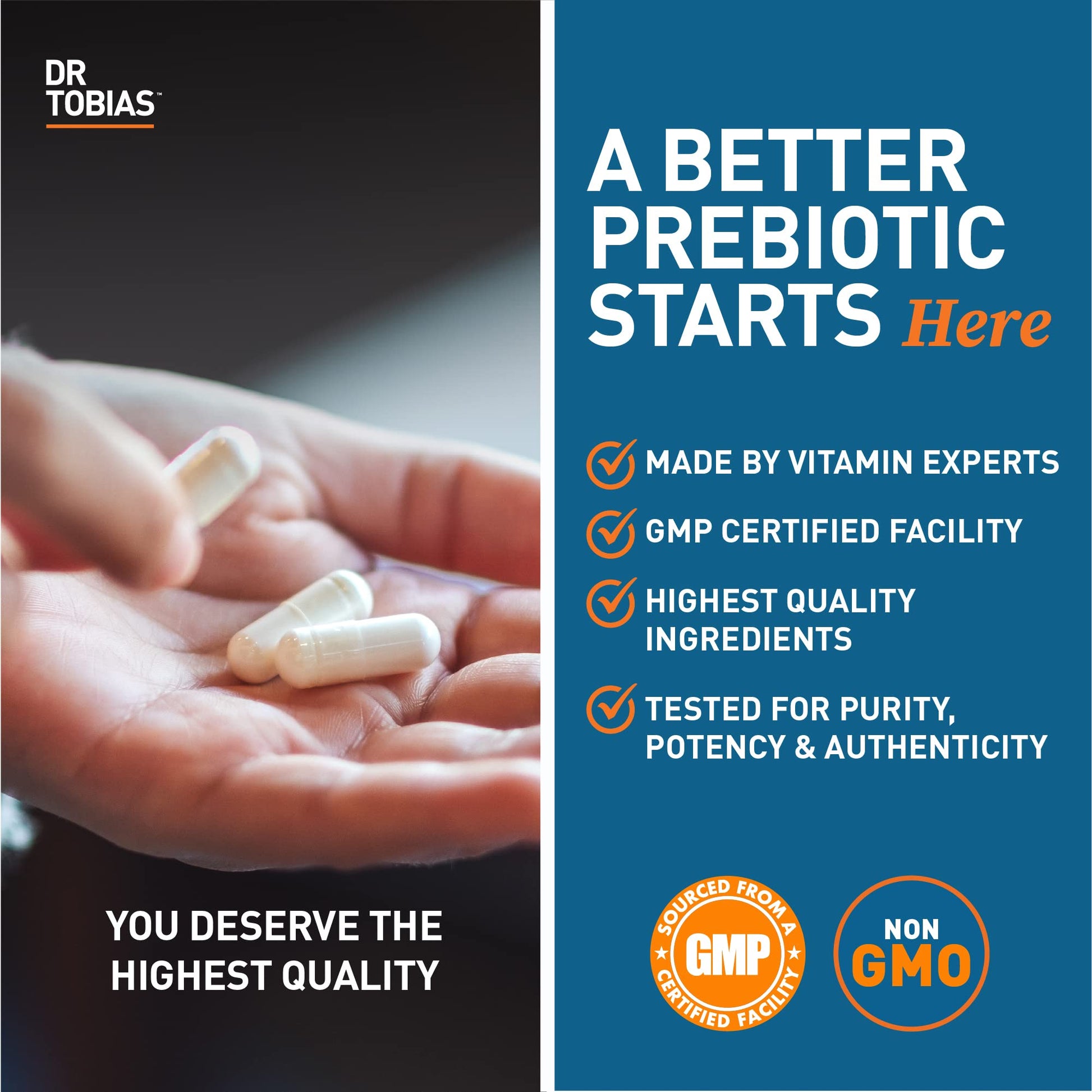 Dr. Tobias Prebiotics, Supports Digestion & Gut Health, Feed Good Probiotic Bacteria Dr. TobiasUS supplements