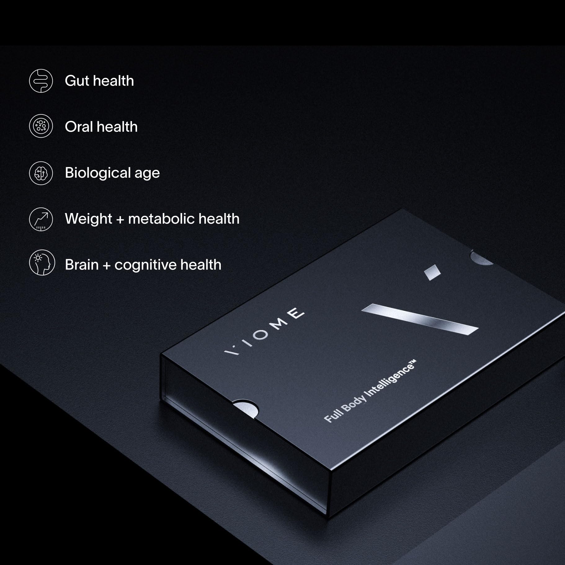 Viome at-Home Full Body Intelligence 3-in-1 Test Kit for Women & Men, 50+ Health Scores from Blood, Saliva, and Stool, Comprehensive Gut Microbiome Analysis, Biological Age, BioHacker Friendly ViomeAu supplements