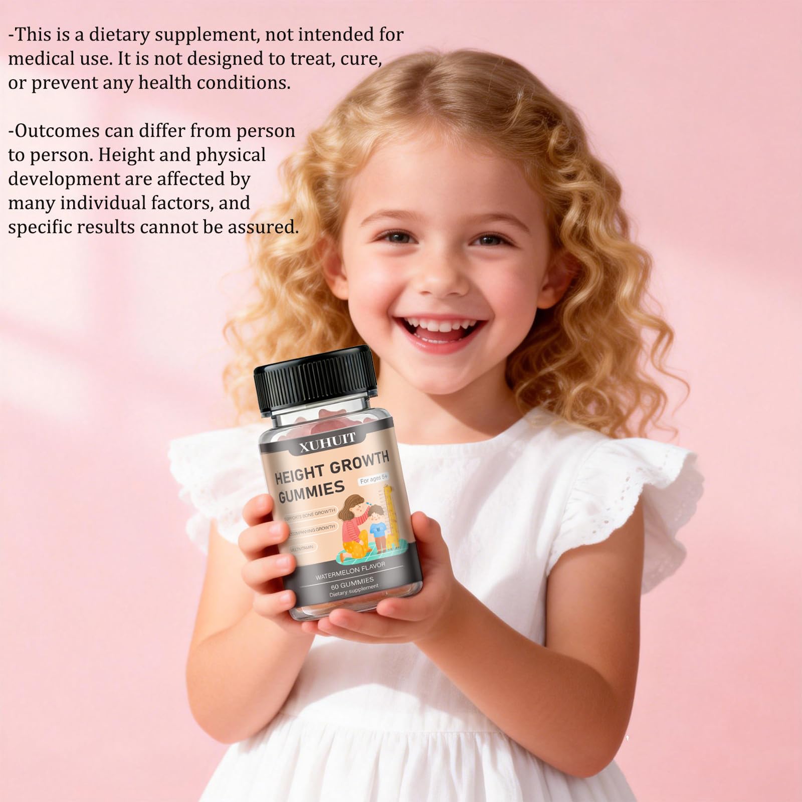 ZYGCDZ Growth Gummies for Kids & Teens - Natural Height Support with Vitamin D3, K2, Calcium & Ashwagandha - Bone Strength Supplement for Picky Eaters Ages 5+ (Watermelon Flavor) (1) ZYGCDZAu supplements