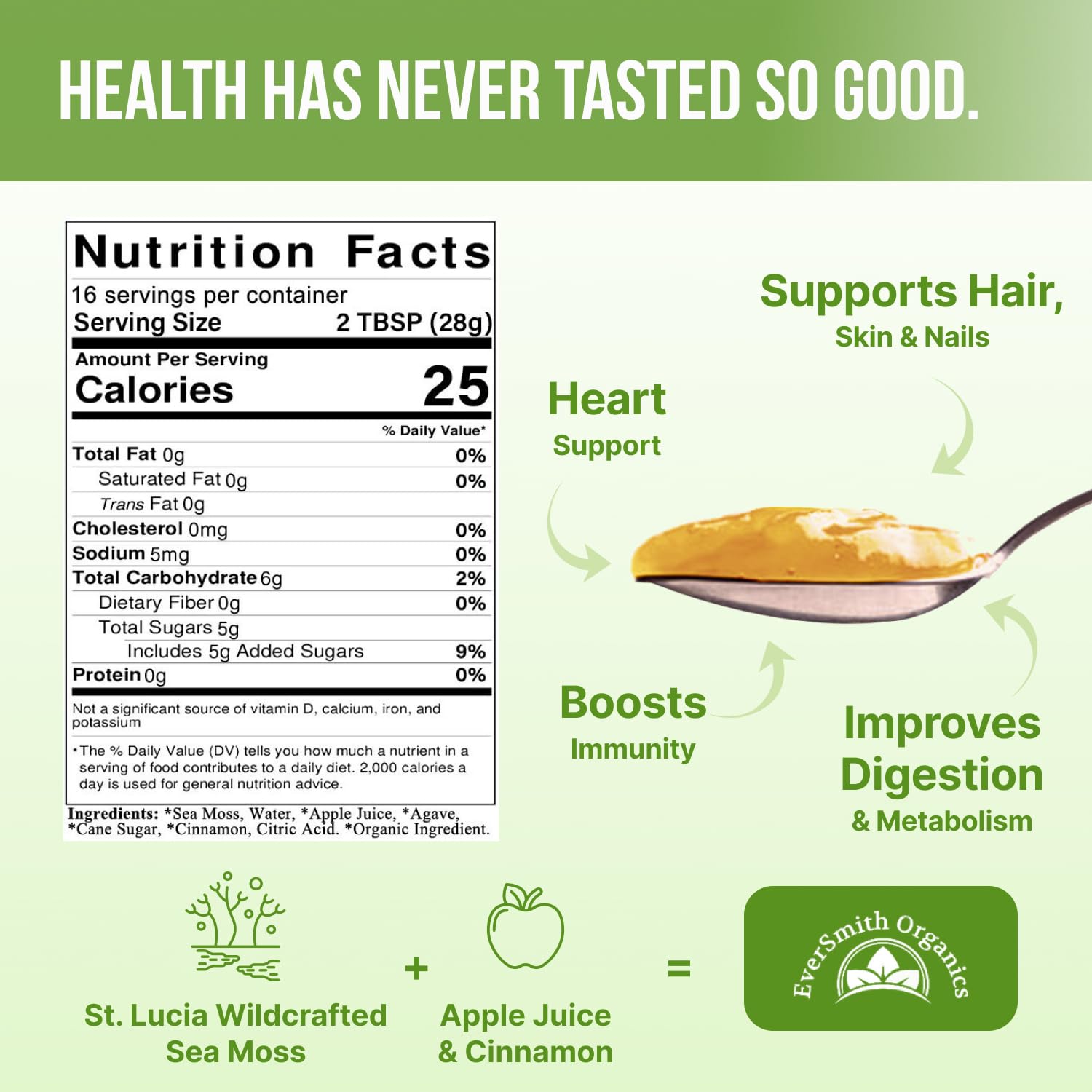 EverSmith Organics - Wildcrafted Irish Sea Moss Gel | Made in USA | Rich in Vitamins EverSmith OrganicsUS supplements