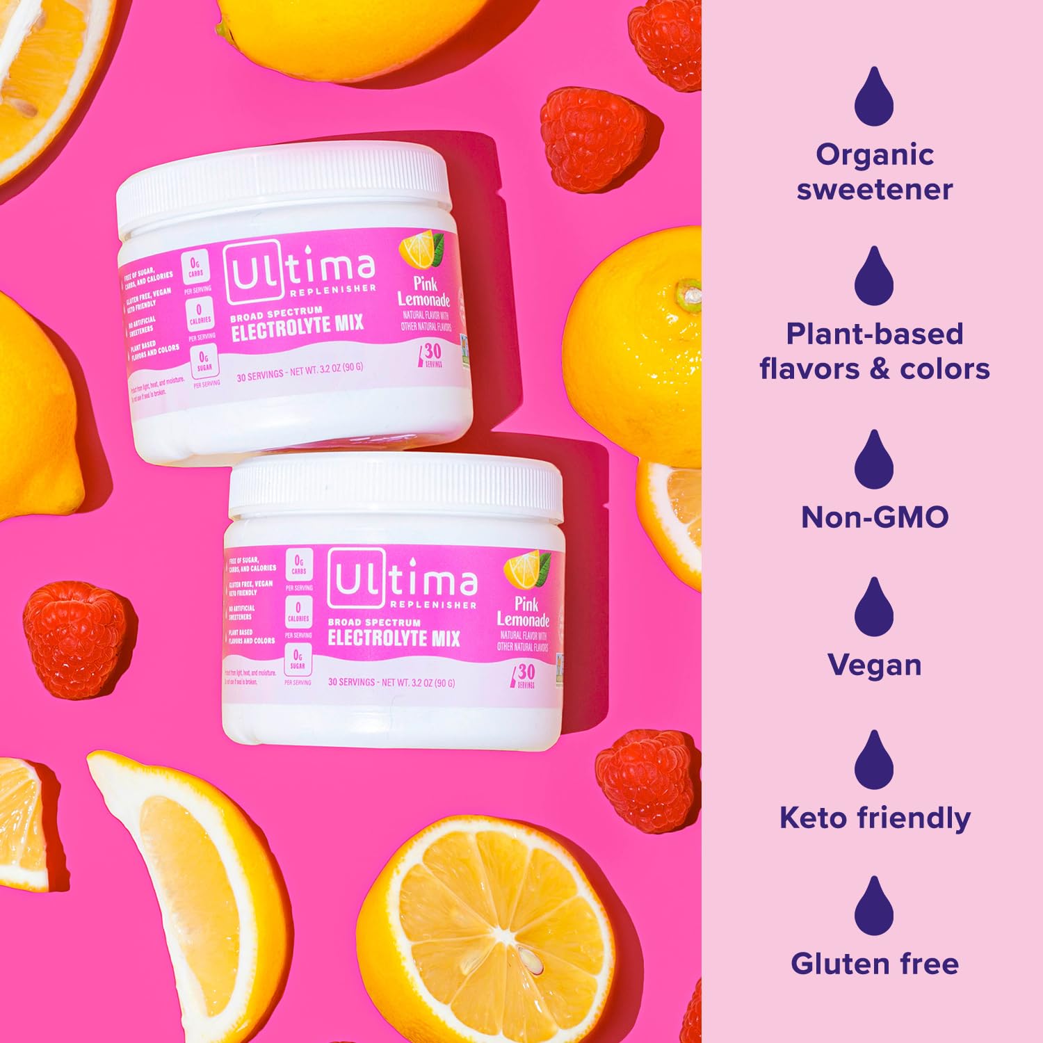 Ultima Replenisher Daily Electrolyte Drink Mix – Pink Lemonade, 30 Serving – Hydration Ultima ReplenisherUS supplements