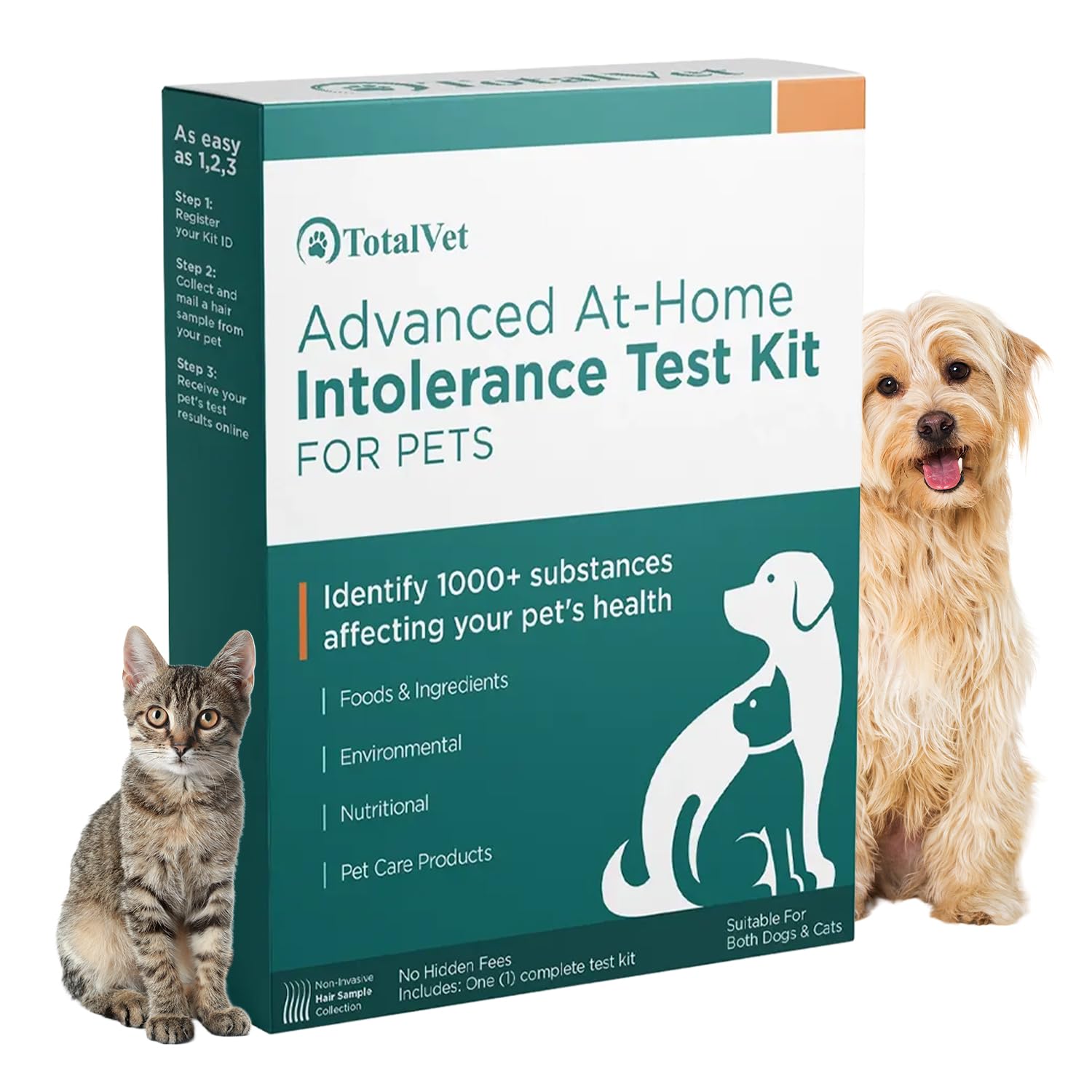 TotalVet Dog Allergy +1000 Food & Nutritional Sensitivity Test, Pet Intolerance Kit at Home — Advanced Complement to DNA Tests for Complete Pet Wellness TotalVetAu supplements