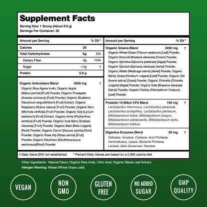 NutraChamps Super Greens Powder Premium Superfood | 20+ Organic NutraChampsUS supplements