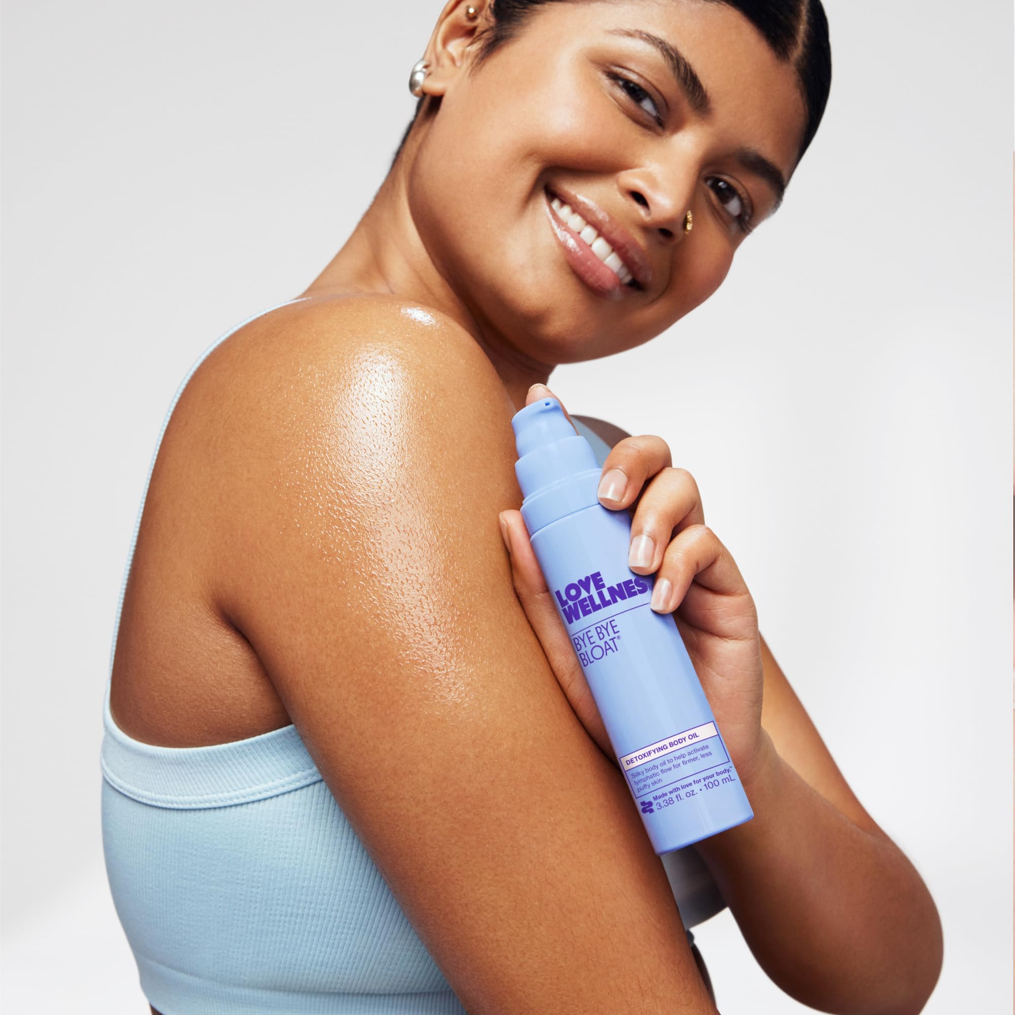 Love Wellness Bye Bye Bloat Detoxifying Body Oil | Lymphatic Drainage Oil to Hydrate, Depuff & Awaken Skin | Reduce Swelling Massage Oil for Women with Peppermint, Grapefruit & Rosemary Oil |100 mL Love WellnessUS supplements