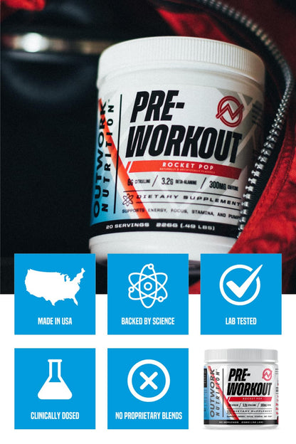 Outwork Nutrition Pre-Workout Supplement with Nootropics - Energy & Mental Focus Outwork NutritionUS supplements
