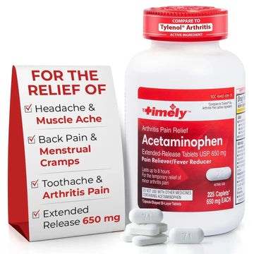 TIME-Cap Labs 225 Caplets Extended Release Acetaminophen 650mg - Pain Reliever & Fever Reducer for Adults, Helps with Headaches, Backaches, Muscle Pain, Toothaches & Menstrual Cramps TIME-CAP LABS, INC.Au supplements