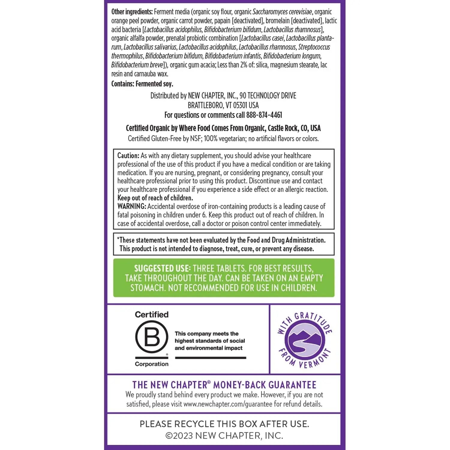 New Chapter Perfect Prenatal Vitamins, Organic Prenatal Vitamins, Non-GMO Ingredients for Healthy Baby & Mom - Folate (Methylfolate), Iron, Vitamin D3 New ChapterAu supplements