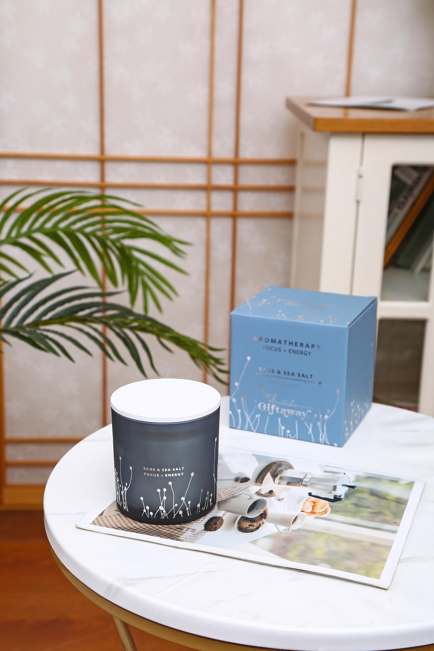 White Sage Sea Salt 3 Wick Candle 14.5 oz | Sage Candles for Cleansing House | Large Soy Candles GIFTAWAYAu supplements
