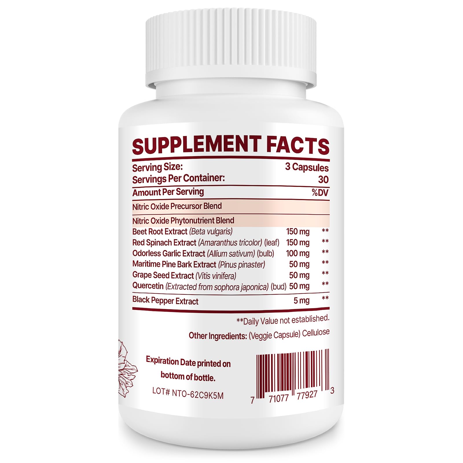 Zdoroviye Nitric Oxide Supplement for Men, 90 Capsules (2 Pack) ZdoroviyeAu supplements