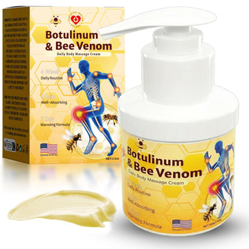 PPT.MHC Bee Venom Warming Cream with Pump - Massage Body Rub with Ginger, Peppermint & Black Pepper - Premium Bee Venom Lotion for Back, Legs & Feet - Everyday Non-Greasy 3.5oz Cream PPT.MHCAu supplements
