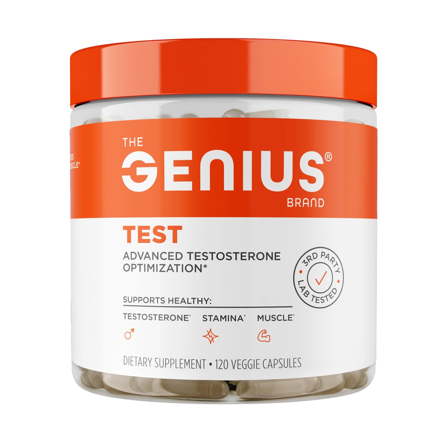 Genius Test, Advanced Testosterone Booster for Men - Natural Stamina, Endurance, Energy & Strength Enhancing Supplement - Lean Muscle Builder, Brain & Libido Support Male Supplements, 120 Veggie Pills The Genius BrandUS supplements