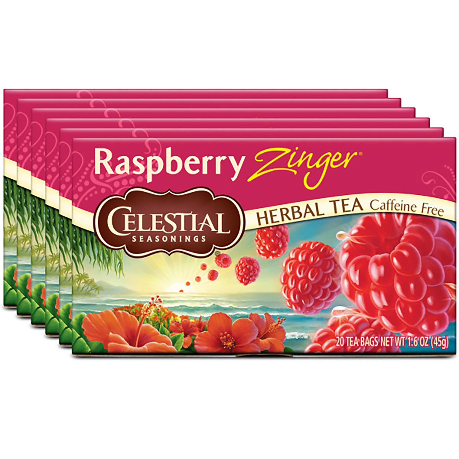 Celestial Seasonings Herbal Tea, Raspberry Zinger, 20 Count (Pack of 6) Celestial SeasoningsAu supplements