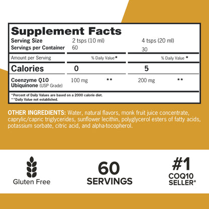 Qunol Liquid CoQ10 100mg, Superior Absorption Natural Supplement Form of Coenzyme QunolUS supplements