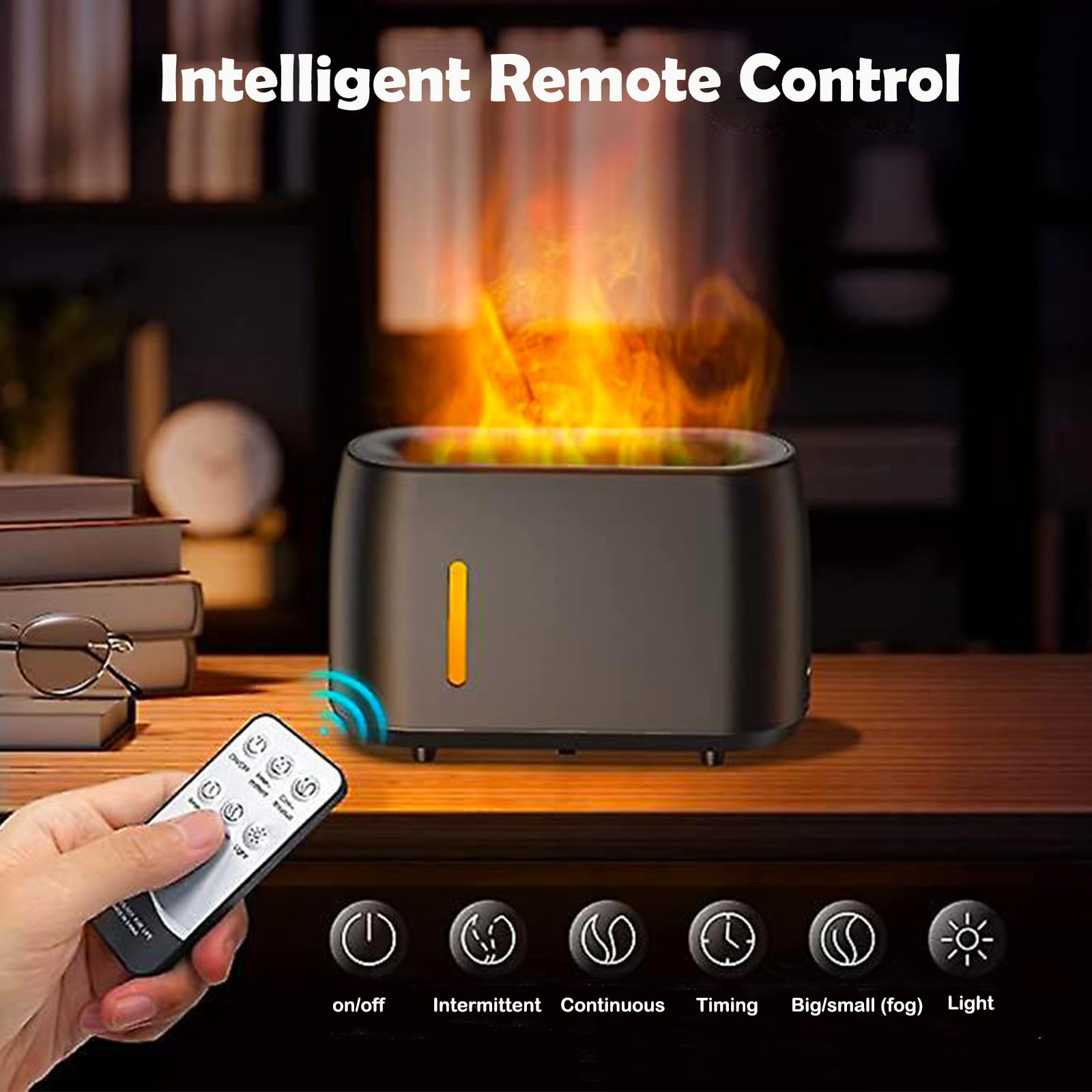 Flame Diffuser Humidifier 240ML for Essential Oils, Smart Timing with 7 Changeable Colors, Dual Mist AOSUMWITHUAu supplements