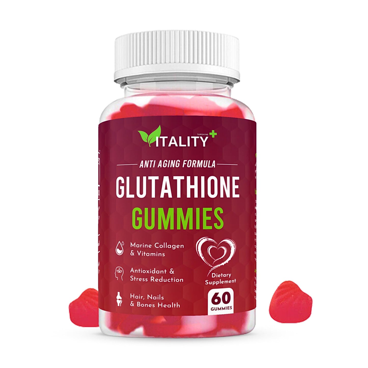 2 Pack Glutathione Gummies | with Marine Collagen | 1050mg per Serving | Antioxidant Support SunshyneUS supplements