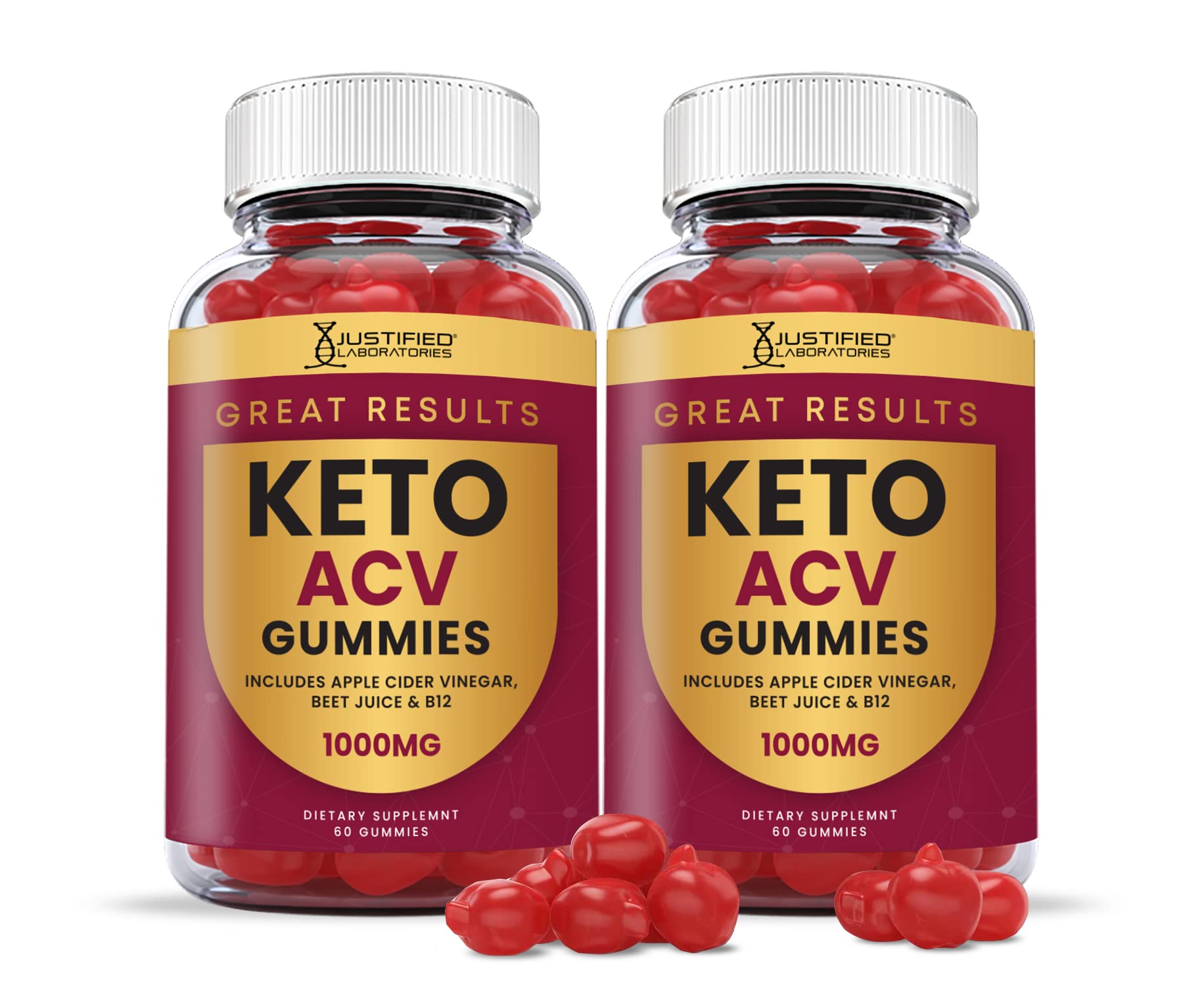 Justified Laboratories (2 Pack) Great Results Keto ACV Gummies 1000MG Justified LaboratoriesUS supplements