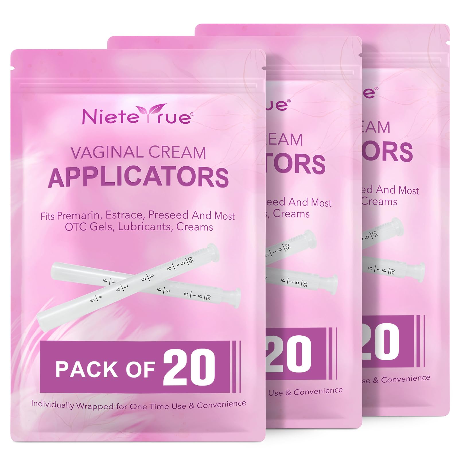 Nieteyrue Plastic Vaginial Cream Applicators (60 Packs) 2024 New Dosage Markings Individually NieteyrueAu supplements