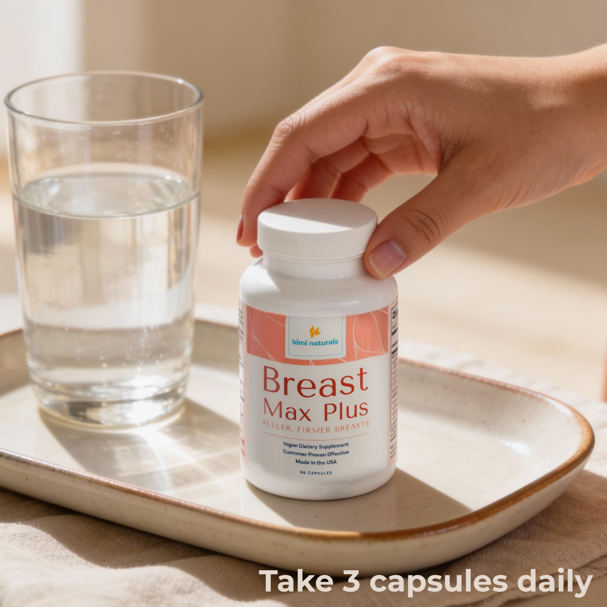 KIMI Naturals Breast Max Plus - Breast Enhancement Pills | Breast Enlargement Supplements with Fenugreek, Breast Growth, Supports Breast Firmness | 90 Capsules KIMIAu supplements