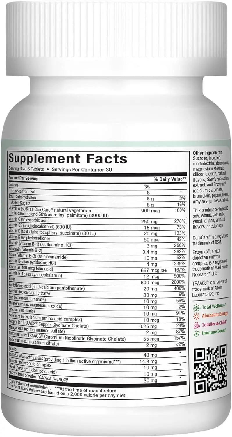 Maxi Health Chewable Multivitamin for Kids, Teens and Adults - Cherry Chewable Vitamins for Adults & Children Maxi HealthAu supplements