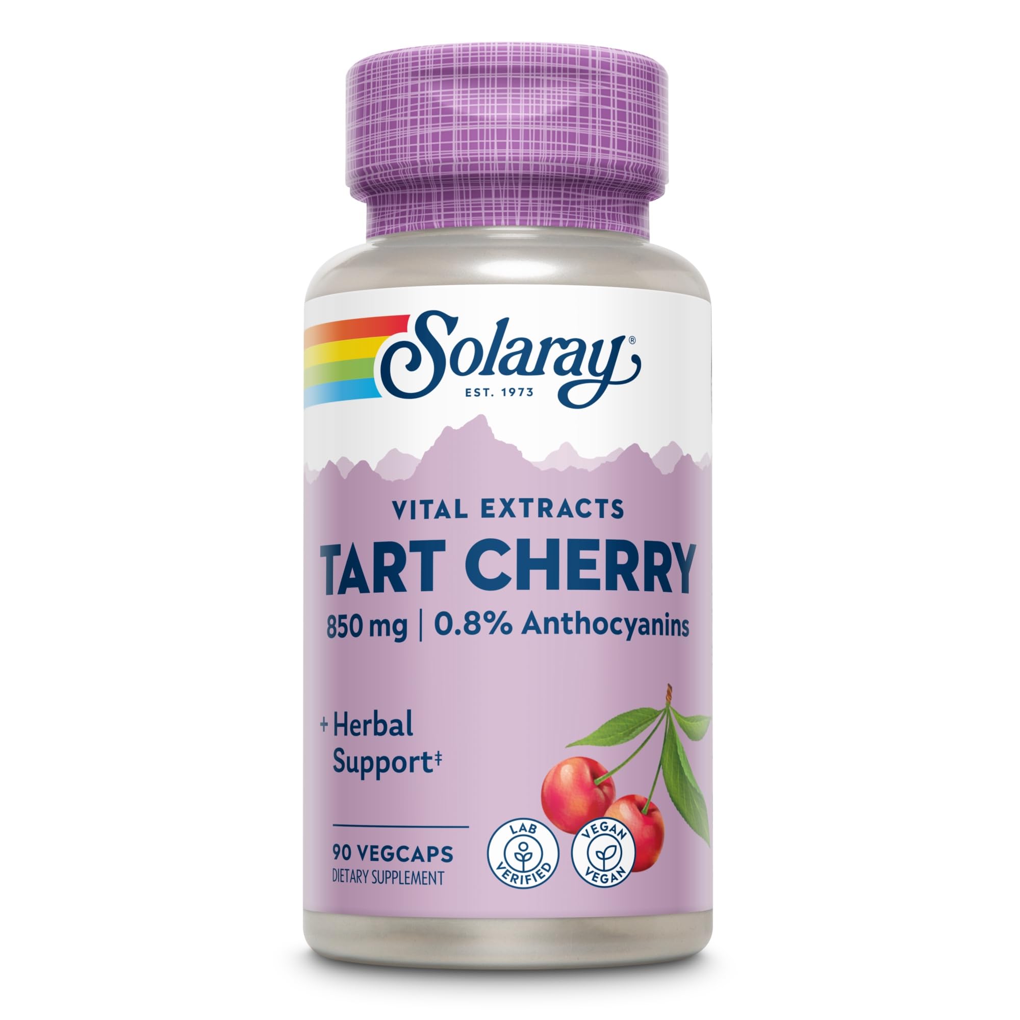 Solaray Tart Cherry Fruit Extract 850 mg - Tart Cherry Supplement with Antioxidants, Fruit Juice Extract with Flavonoids - 90 VegCaps SOLARAYAu supplements