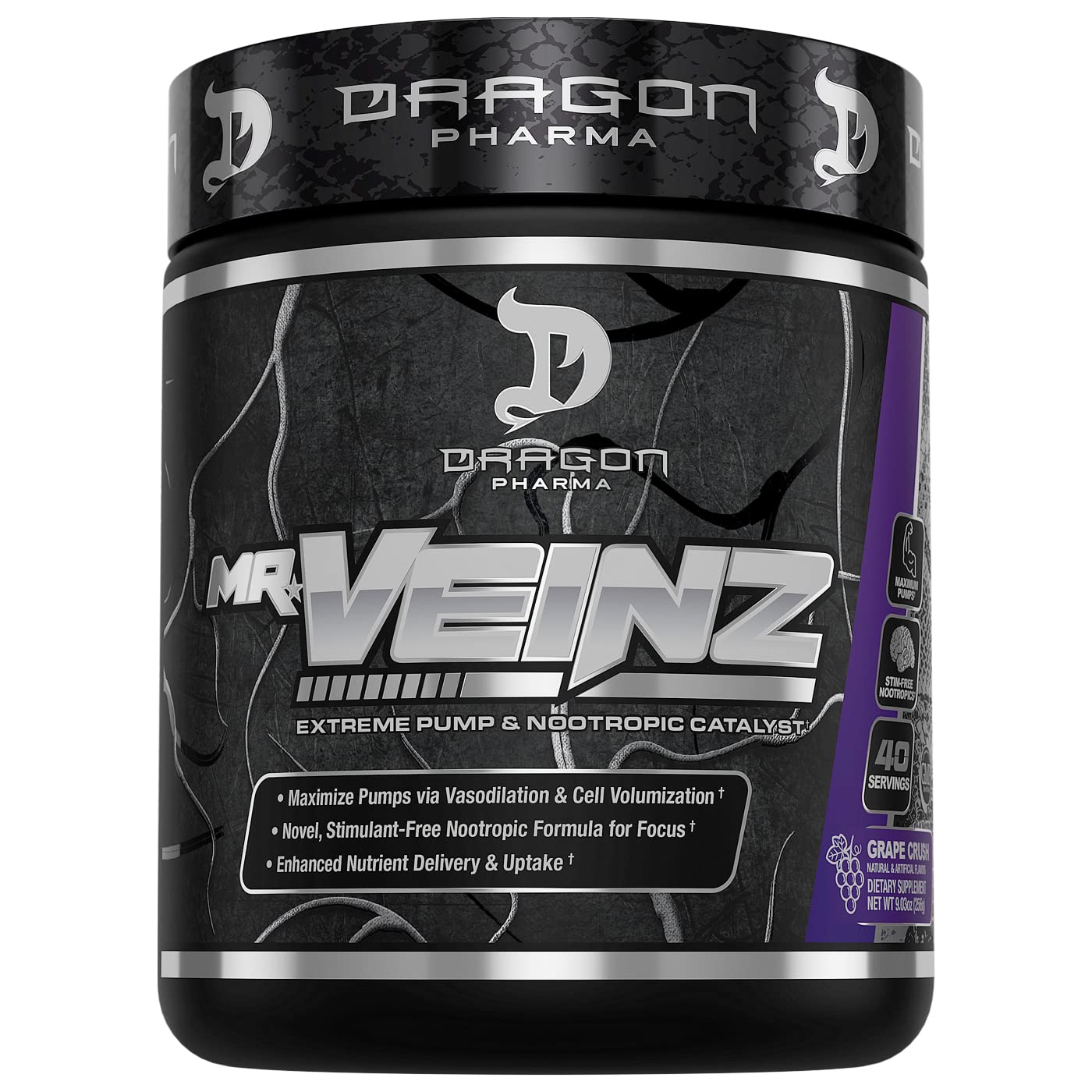 DRAGON PHARMA Mr. Veinz Stim Free Pre-Workout, Extreme Pump & Nootropic Catalyst DRAGON PHARMAAu supplements