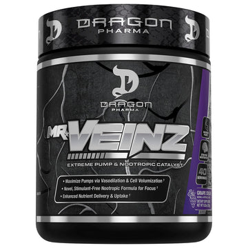 DRAGON PHARMA Mr. Veinz Stim Free Pre-Workout, Extreme Pump & Nootropic Catalyst DRAGON PHARMAAu supplements