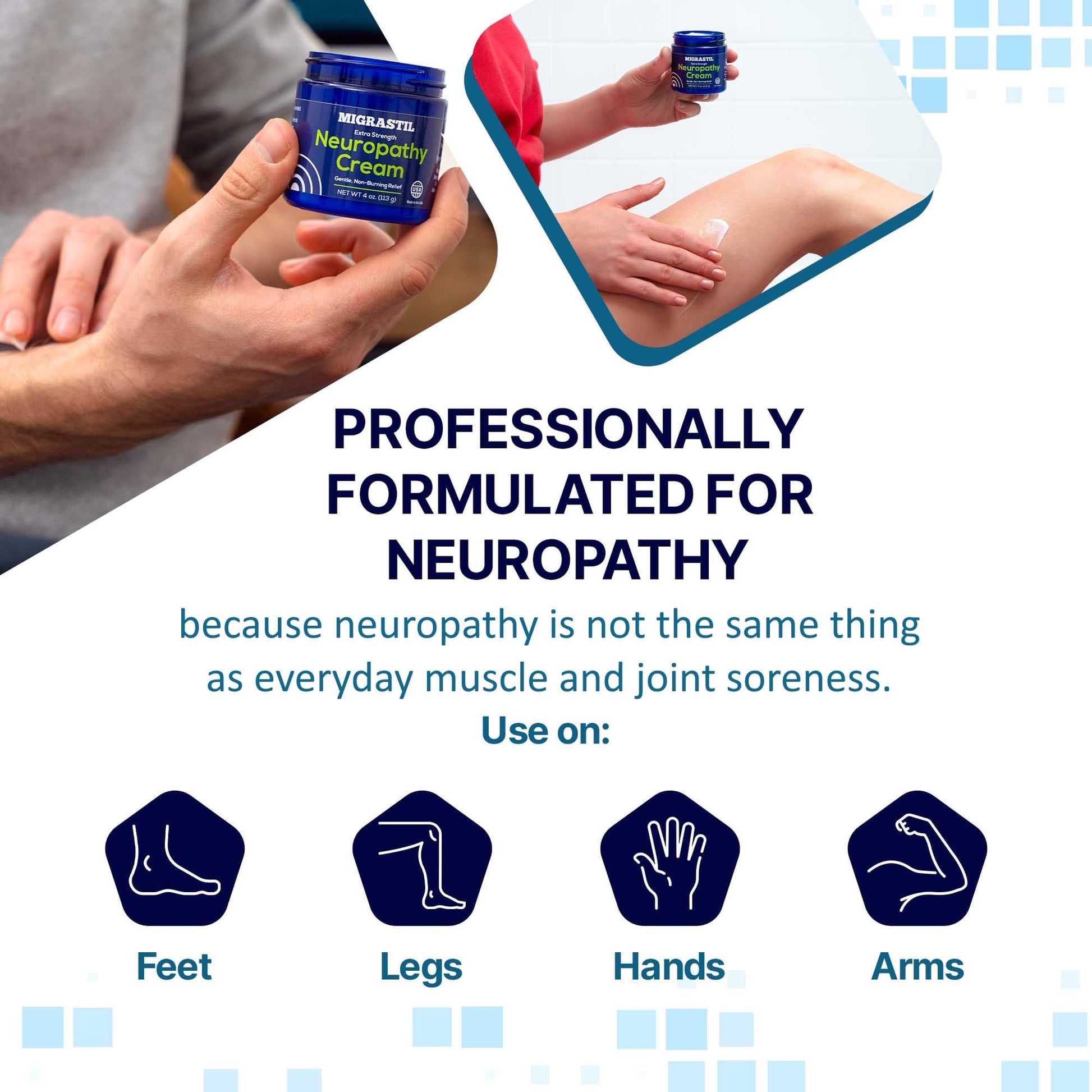 Basic Vigor Migrastil Extra Strength Neuropathy Cream (4 oz) and PainBlock Roll-On (3 oz) Bundle Basic VigorAu supplements