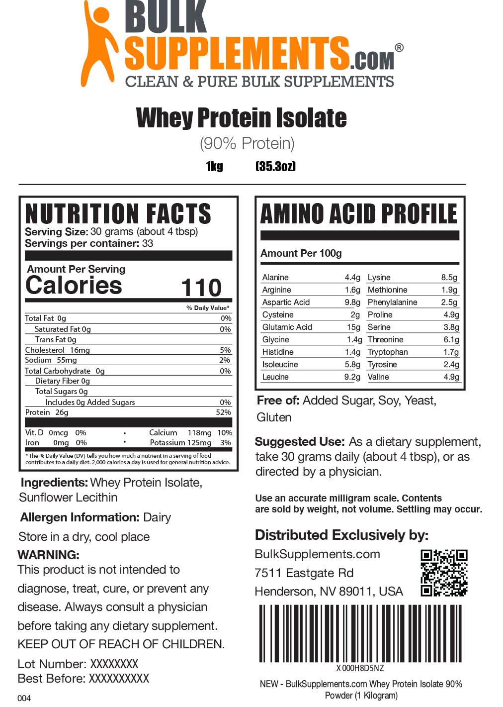 BULKSUPPLEMENTS.COM Whey Protein Isolate Powder - Unflavored Protein Powder BULKSUPPLEMENTS.COMUS supplements