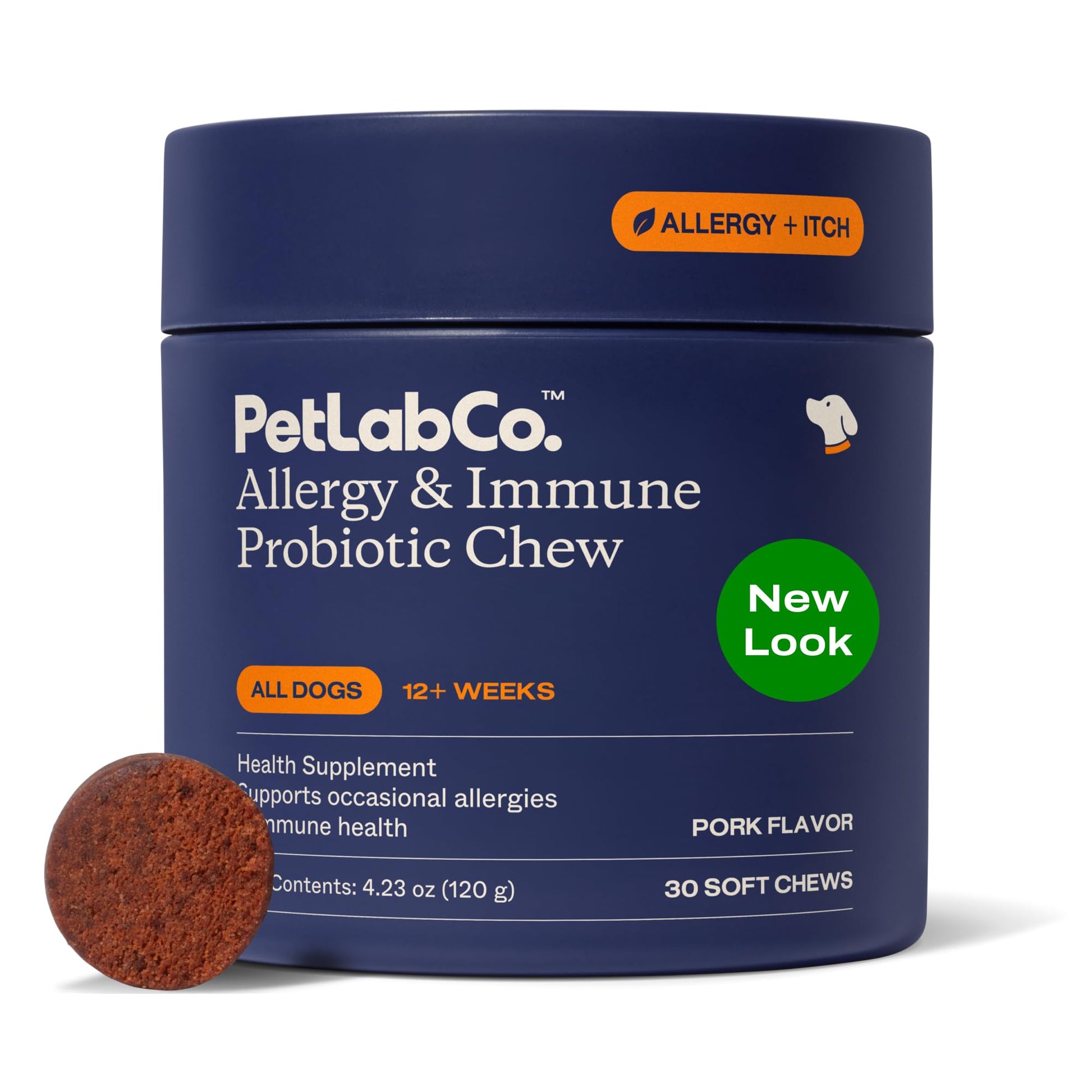 PetLab Co. Allergy & Immune Probiotics for Dogs, Support Seasonal Allergies, Gut & Digestive Health - Pork Flavor - 30 Soft Chews - Packaging May Vary PetLab Co.Au supplements