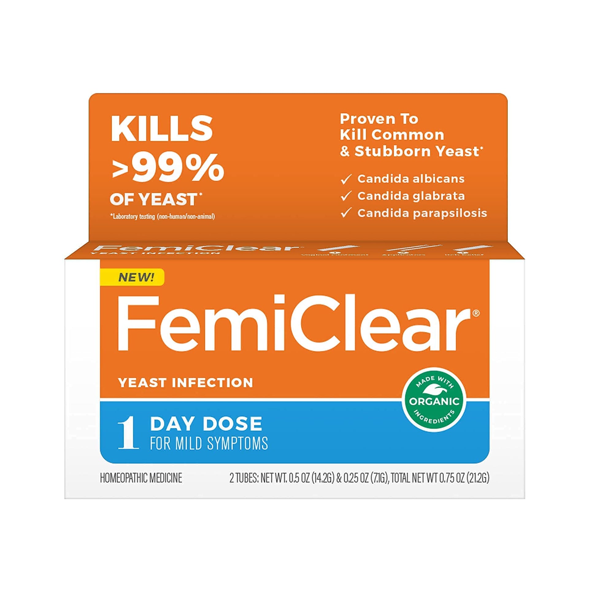 FemiClear 1-Day Yeast Infection Treatment & Vaginal Itch Relief Ointment - Fast Relief Bundle (Pack of 2) FemiClearAu supplements