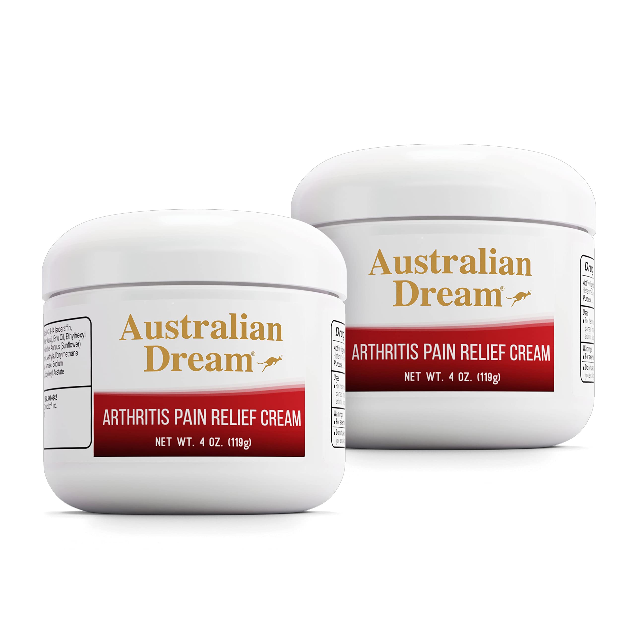 Australian Dream Arthritis Pain Relief Cream - Soothing & Non-Greasy - Powerful Topical Arthritis Pain Relief - Good for Muscle Aches or Joints - 4 oz Jars (2 Pack) Australian DreamAu supplements