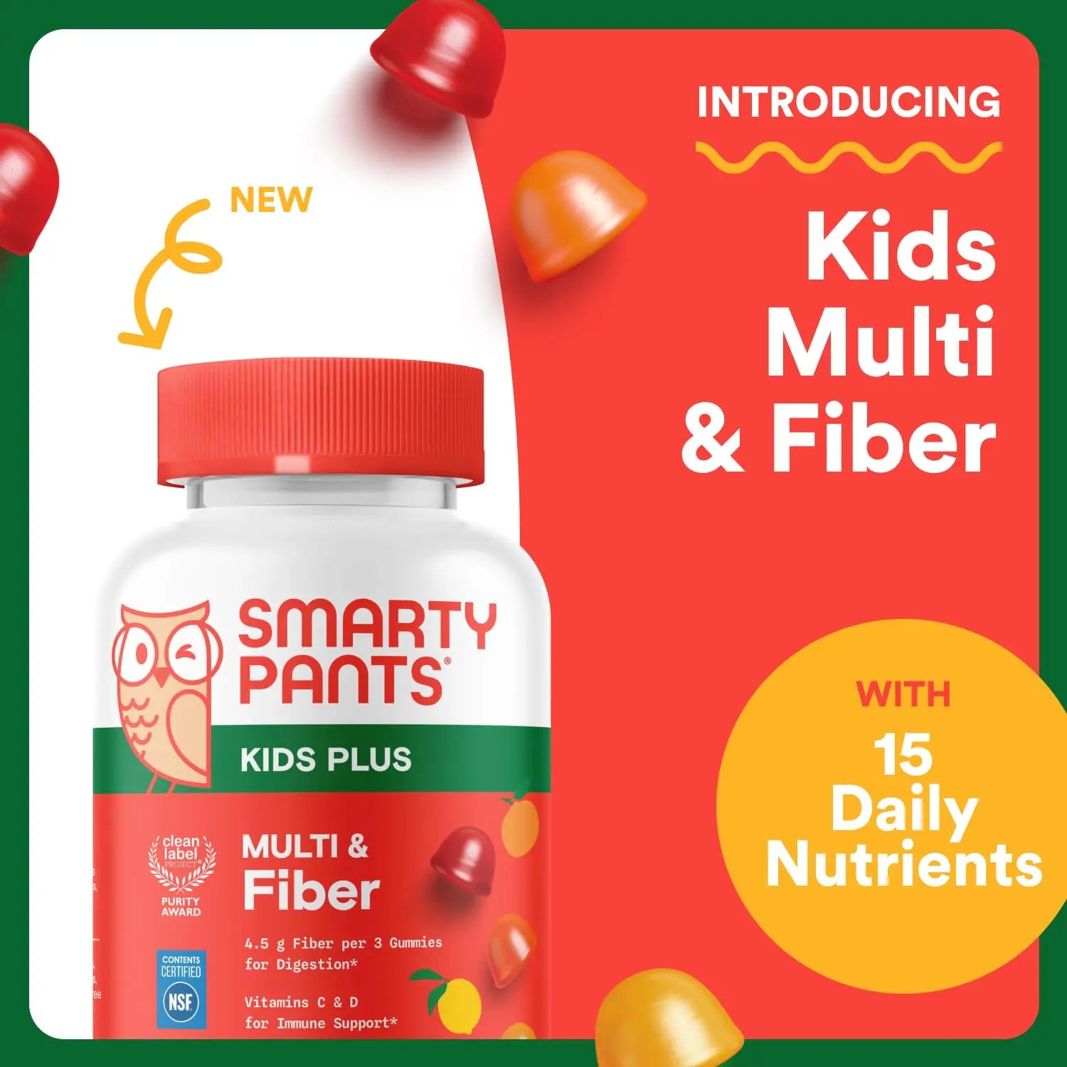 SmartyPants Kids Multivitamin & Fiber Gummies: Prebiotic Fiber to Support Kids Digestion with Vitamin D3, C, Vitamin B12, B6, A, Zinc SmartyPantsAu supplements