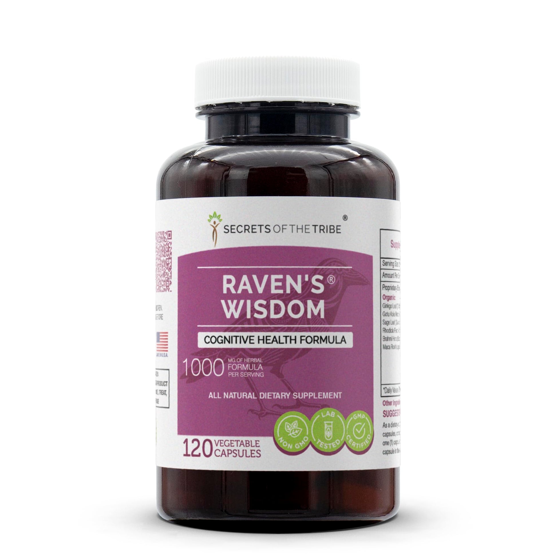Secrets of the Tribe - Raven's Wisdom, Cognitive Health Formula, Herbal Supplement Blend (120 Capsules) Secrets of the TribeAu supplements