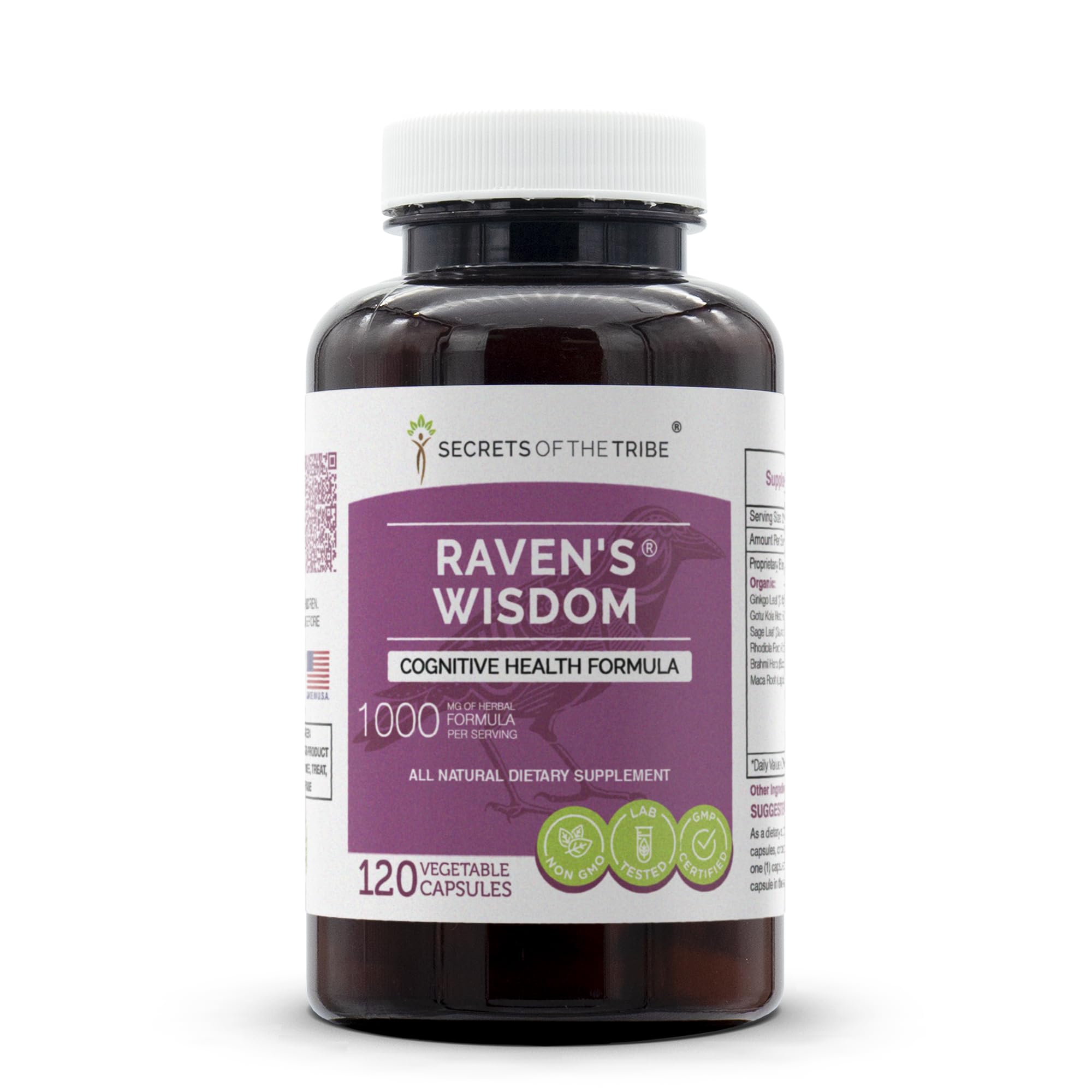 Secrets of the Tribe - Raven's Wisdom, Cognitive Health Formula, Herbal Supplement Blend (120 Capsules) Secrets of the TribeAu supplements